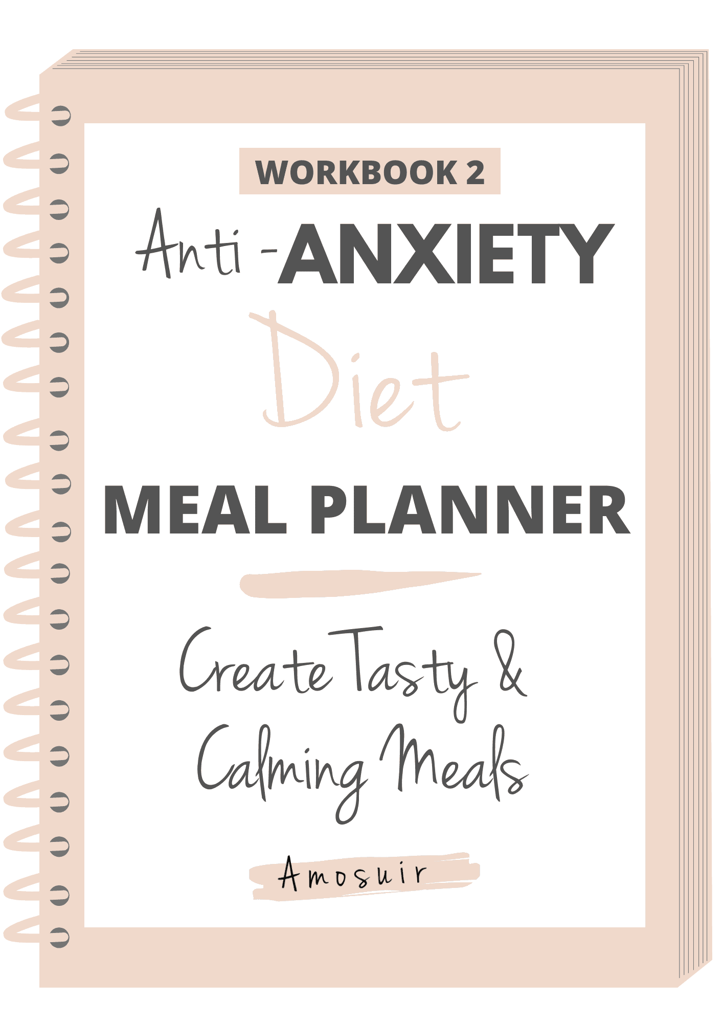 Anti-anxiety diet meal planner workbook front cover